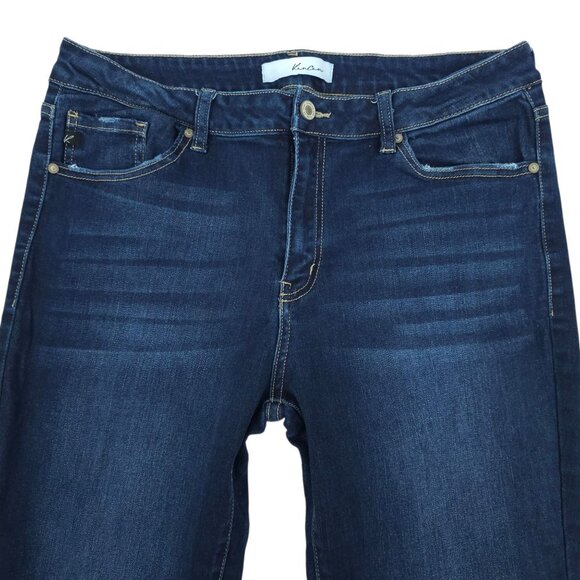 KanCan Jeans Skinny Ankle High Rise Stretch Size 15 / 31 Frayed Hem Dark Wash - Picture 10 of 12